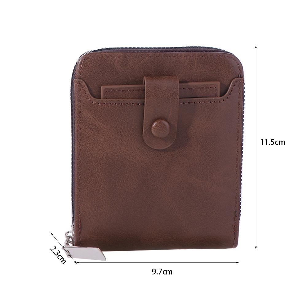Multifunctional Business Card Bag Solid Color PU Leather Card Holder Men Short Wallet  Outdoor