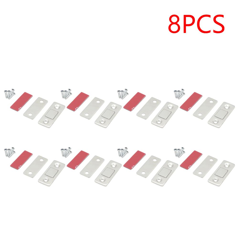 1-10 Set Magnetic Cabinet Catches Door Stops Magnet Invisible Soft-Catch Ultra-Thin Hidden Door Closet with Screw for Furniture