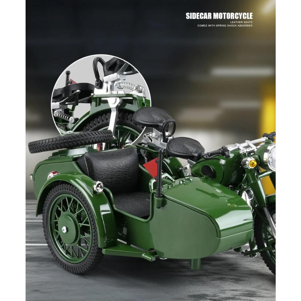 1/10 Motocykl Trójkołowy Stop Die-Cast Model Motocykla Zabawka Pojazd Kolekcja Dźwięk i Światło Terenowy Autocykl Zabawki Samochód