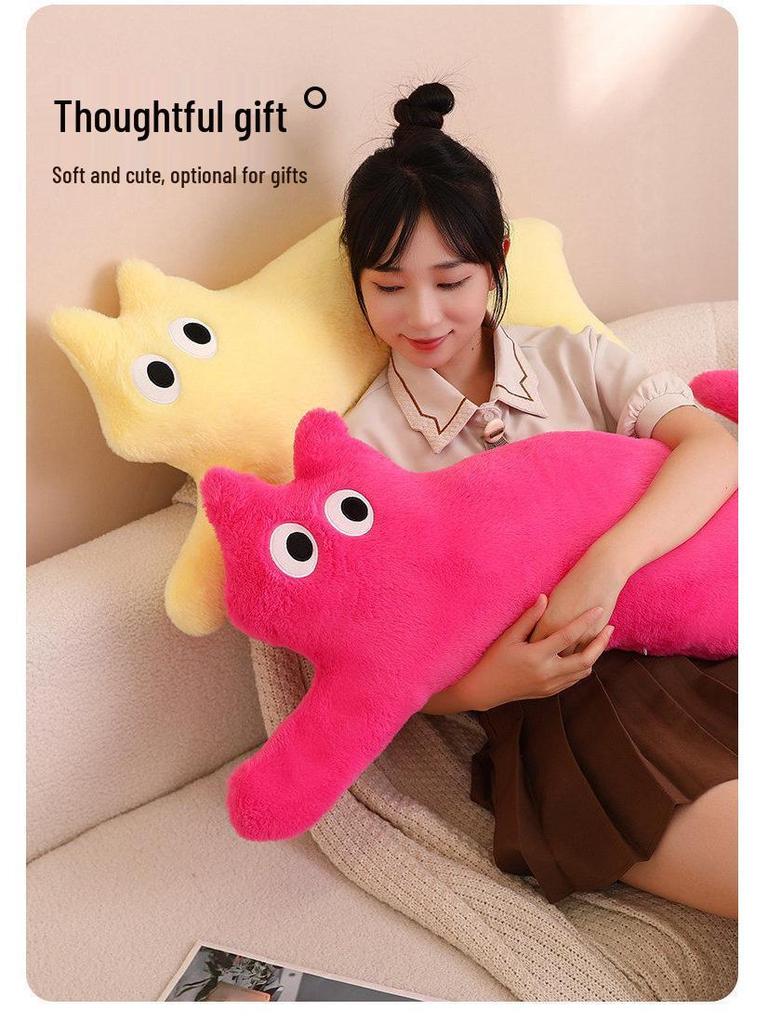Cat Plush Sleeping Pillow - Long Strip Dopamine Cushion & Doll Gift
