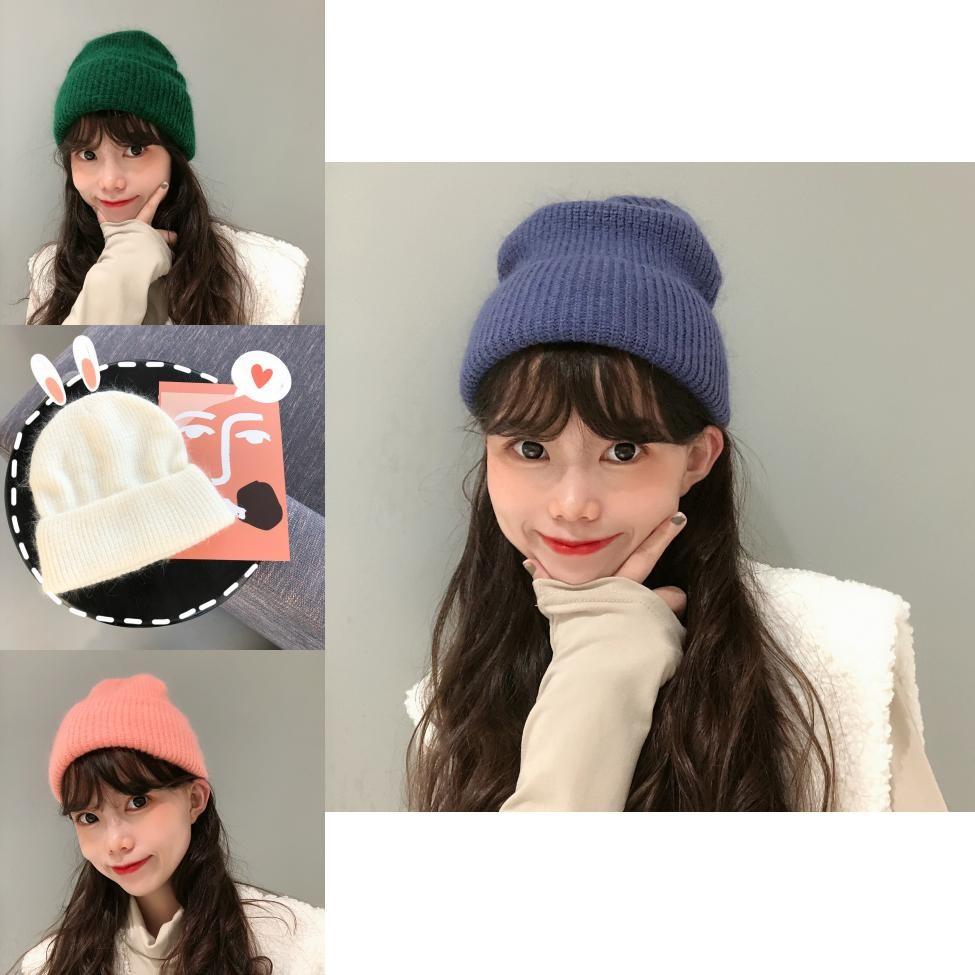 Cute And Stylish Women's Rabbit Hair Knit Hat For Cold Seasons