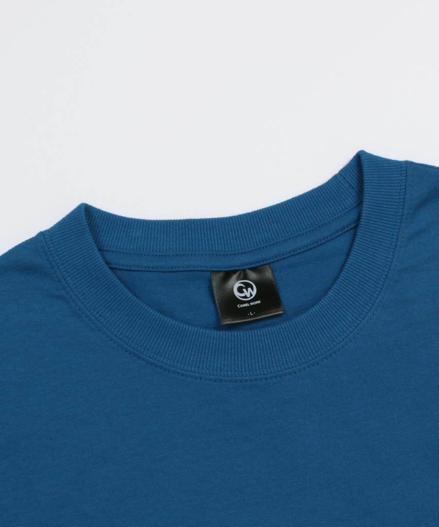 CAMEL WORK Flag Logo Short Sleeve T-Shirt (Blue Green)