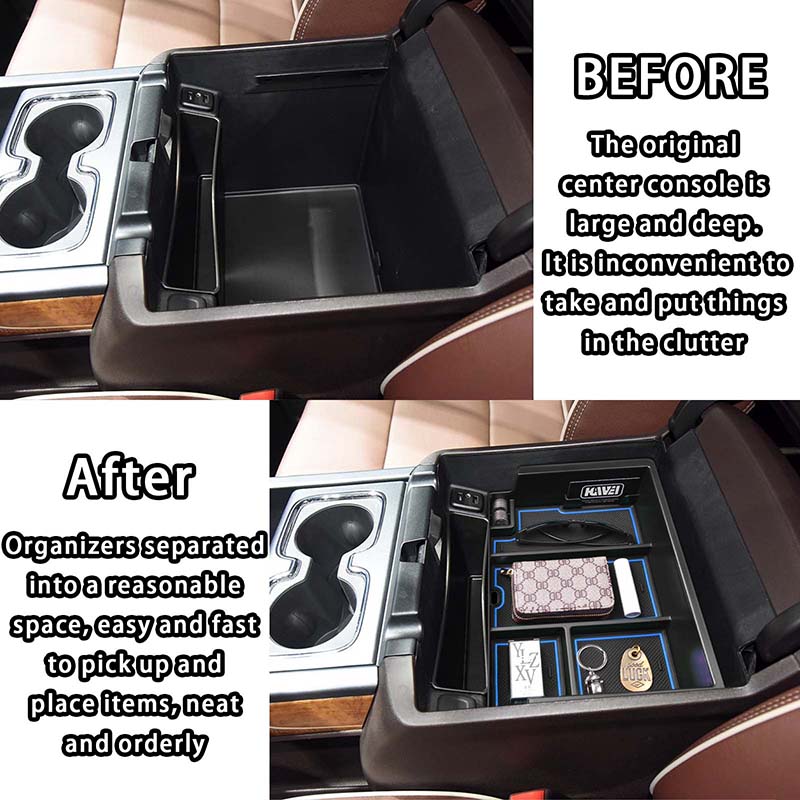 Center Console Organizer Tray for Chevy Silverado/GMC Sierra 2014-2018 and Tahoe Suburban/Yukon 2015-2020 Armrest Storage Box
