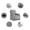 Relaxation Armchair Light Grey Fabric