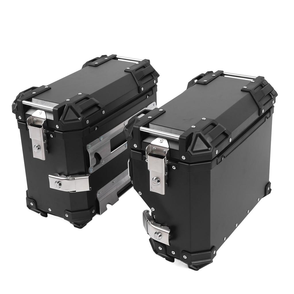 Pair of Motorcycle Side Case 35L Water Resistant Aluminum Alloy with Safety Lock and Handle Side Lug