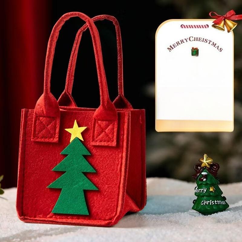 Festival Supplies Christmas Gifts Felt Bags Candy Gift Boxes Small Handbags Christmas Eve Apple Cartoon Storage Felt Bags