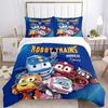 Robot Trains Adventure Print 3Pcs Bedding Setduvet Cover With 2 Bedropillowcase Home Birthday Gift