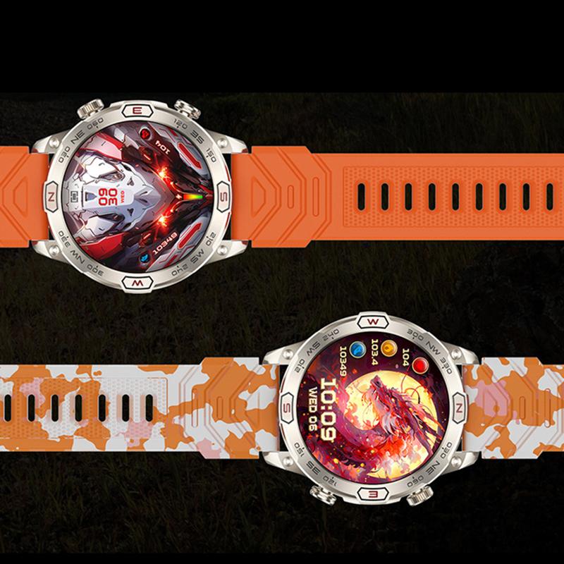 SCIONE Smart Watch Heart Rate Bluetooth Call Voice Assistant Compass Flashlight Step Outdoor Sports Watch