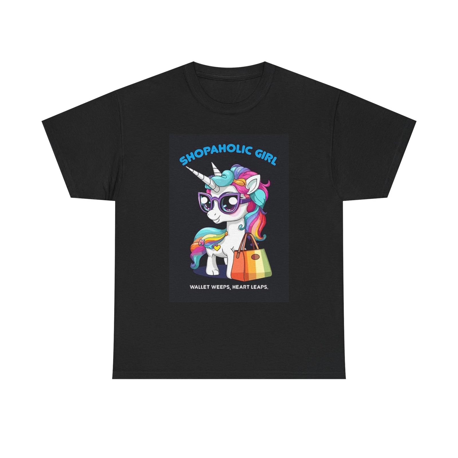 Men s and Women s T-shirts Shopaholic Girl Graphic L