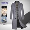 MUSHILANG Men's Wool Blend Long Business Casual Overcoat with Duck Down Liner