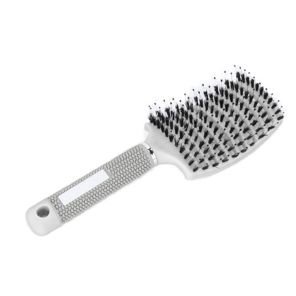 Ergonomic Handle Vented Styling Brush Soft Bristle Anti Frizz Hair Comb For Thick Fine Hair