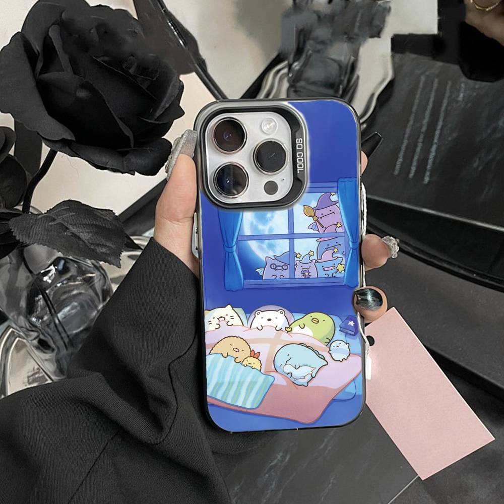 

F-Sumikko Gurashi Phone Case For iPhone17, 16,15,14,13,12 Pro Max Black Candy Matte Shockproof Cover iPhone15pro