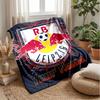 RB Leipzig FC Benutzerdefinierter Name Text Flanelldecke Fußball Logo Personalisierte Fleece-Kuscheldecke Besonderes Geschenk für Sofa Schlafzimmer Zuhause