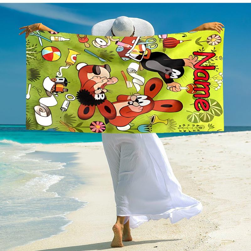 Personalized Customized Proof Beach Towel with The Little Mole Pattern - Soft, Absorbent,quick-drying,perfect Swimming,camping&bathing