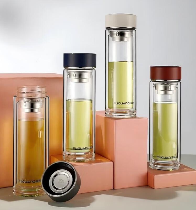 Fuguang G2061 Double-Layer Glass Cup 400ML