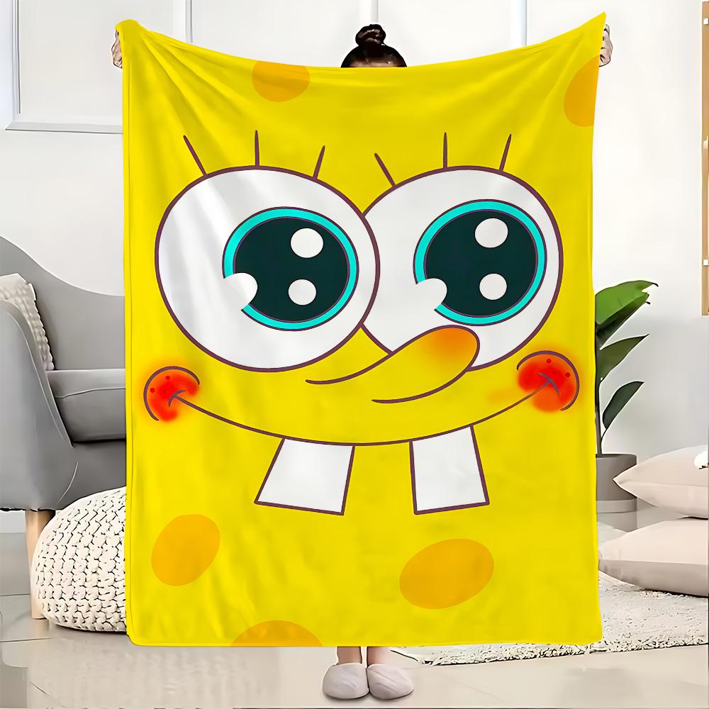 Fluffy Soft Blankets and S-SpongeBobes Picnic Blanket Summer Comforter Throw Blankets & Throws Home and Decoration Bedding Set