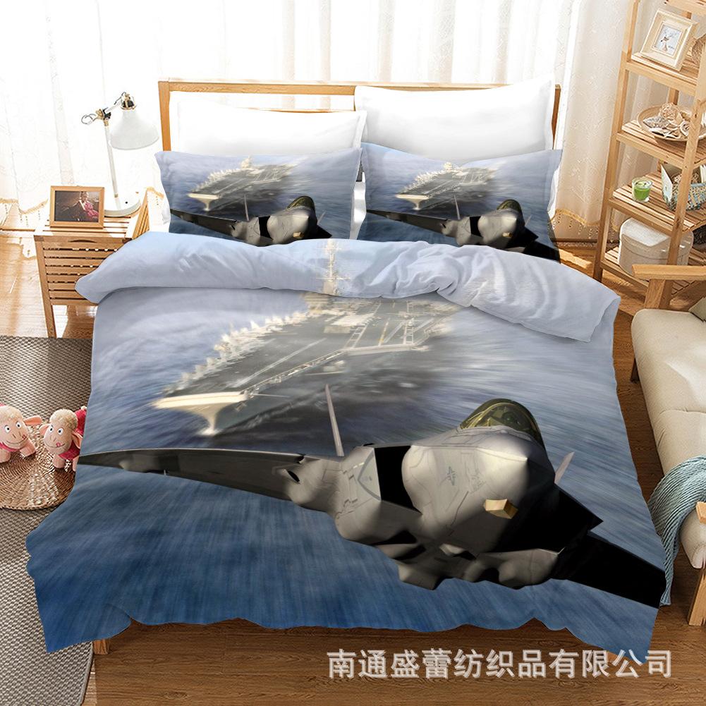 

3D Fighter Three-Piece Bedding Home Textile Quilt Cover Four-Piece Children S Bedding 140 * 210 3pcs set