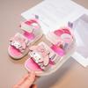 Girls' My Melody Summer New Open-Toe Non-Slip Beach Shoes for Older Children with Velcro Fashionable Versatile Sandals