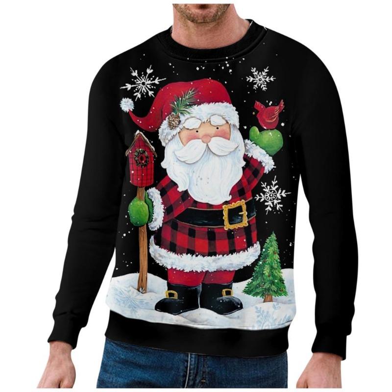 Spring And Autumn Jesus Christmas T Shirt Kids Boy Print Streetwear Men's Outdoor Pullover Long Sleeve Top Clothes