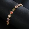 Colorful Rainbow Zircon Bracelet Luxury Chain Bracelets Heart Shaped Bracelet  Wedding