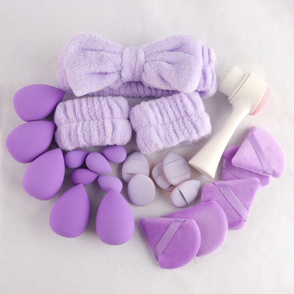 24 Stück/Set Mädchen Schönheitswerkzeug Veganes Make-up-Set Rutschfestes Haarband Gesichtsreinigung Stirnband Gesichtswaschen