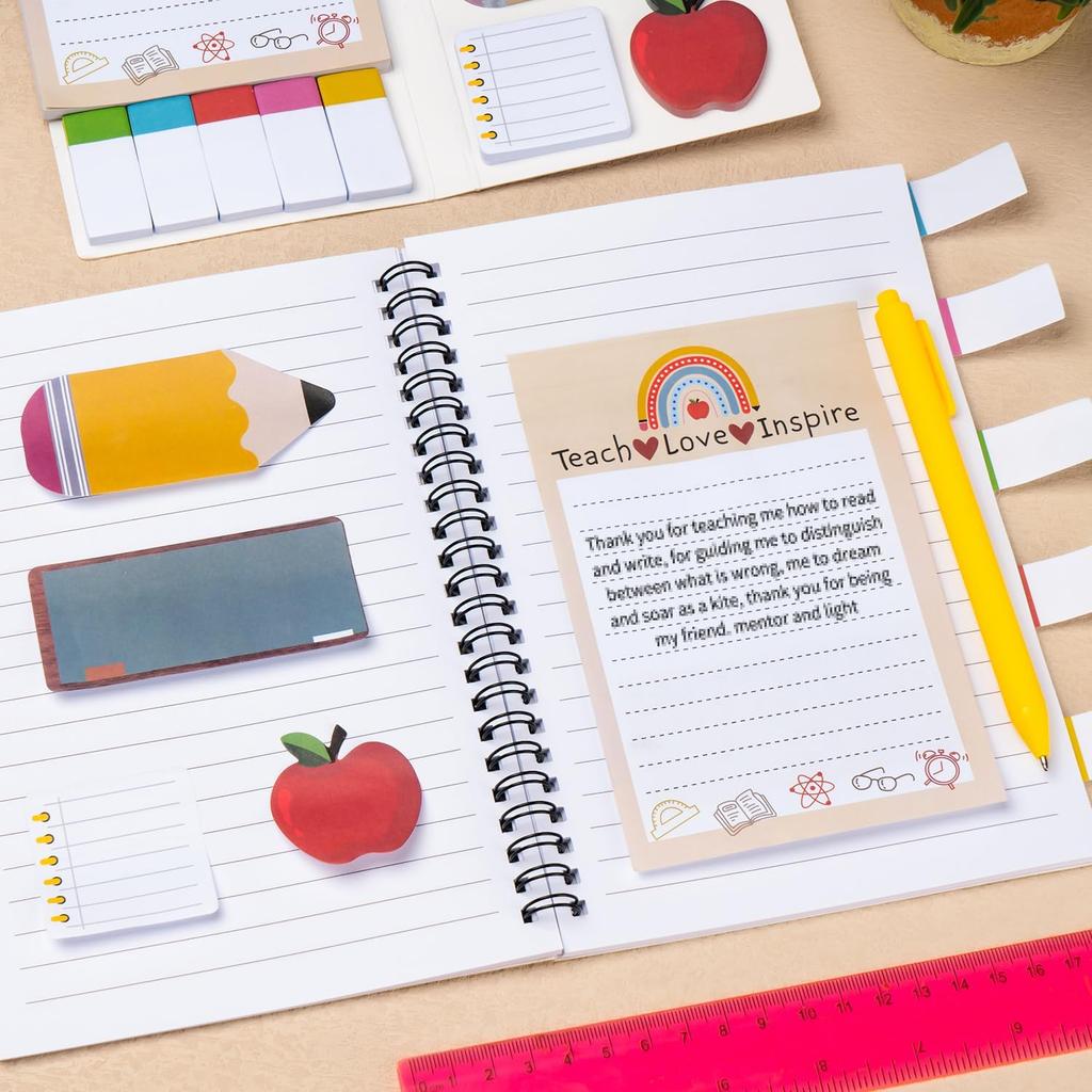 Teacher Sticky Notes, Teacher Appreciation Gift, Blackboard Self-Stick Note Pads with 3 Point Pens, Writing Memo Pages Kids Employee School