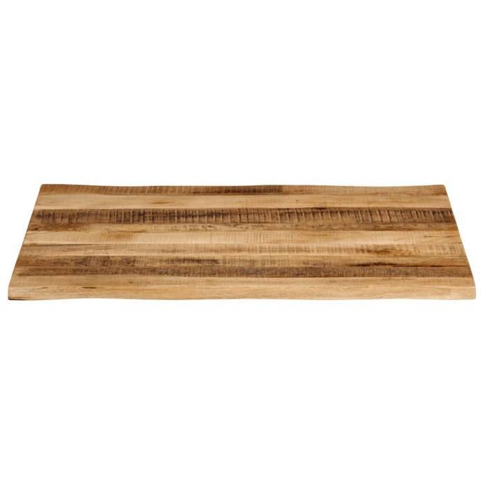 VidaXL Dessus de table bord vivant 100x80x3,8 cm bois de manguier brut, dessus de table en bois, dessus de table d'appoint, 370700