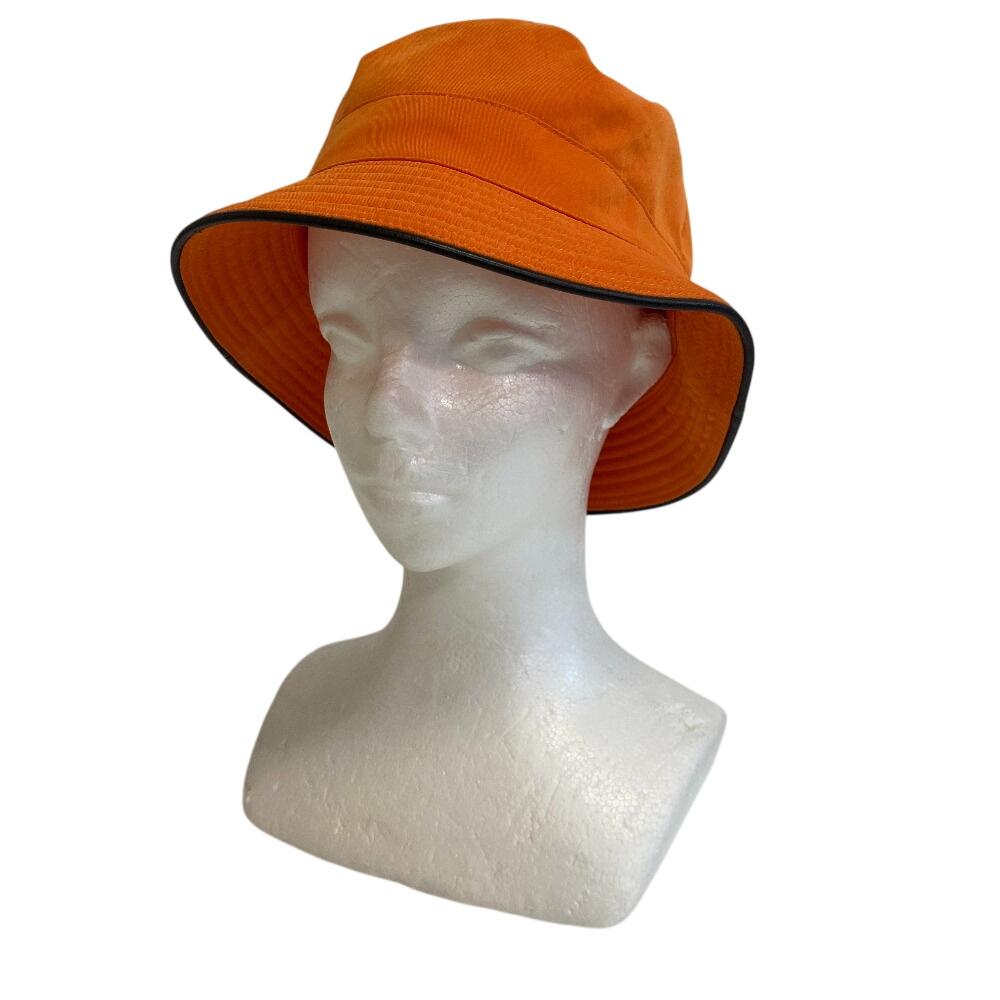 HERMES Bucket hat acetate hat Orange acetate Women Used