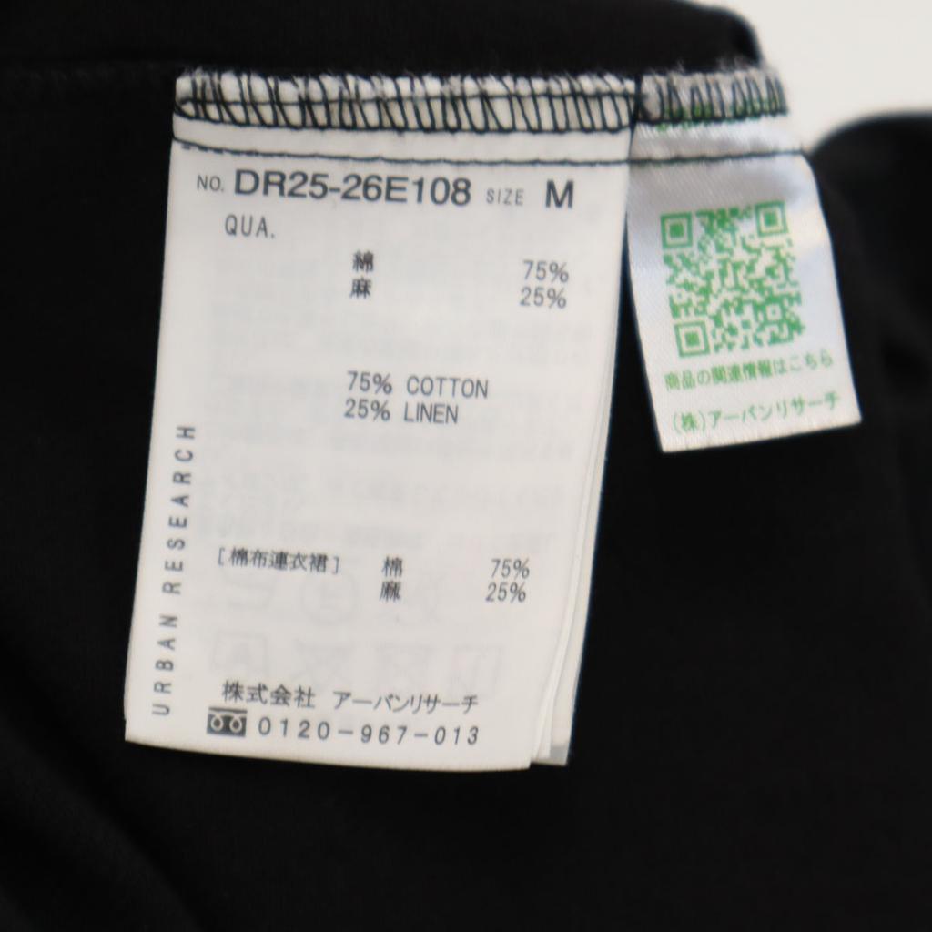 URBAN RESEARCH DOORS Linen Blend V Neck Jumper Skirt M Black One Piece Women Used