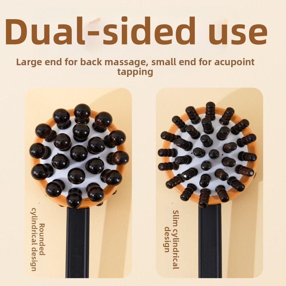 Double Head Massage Hammer Multi-Functional Wood Back Knock Massage Tool Stress Relief Flexible Point Massage Stick