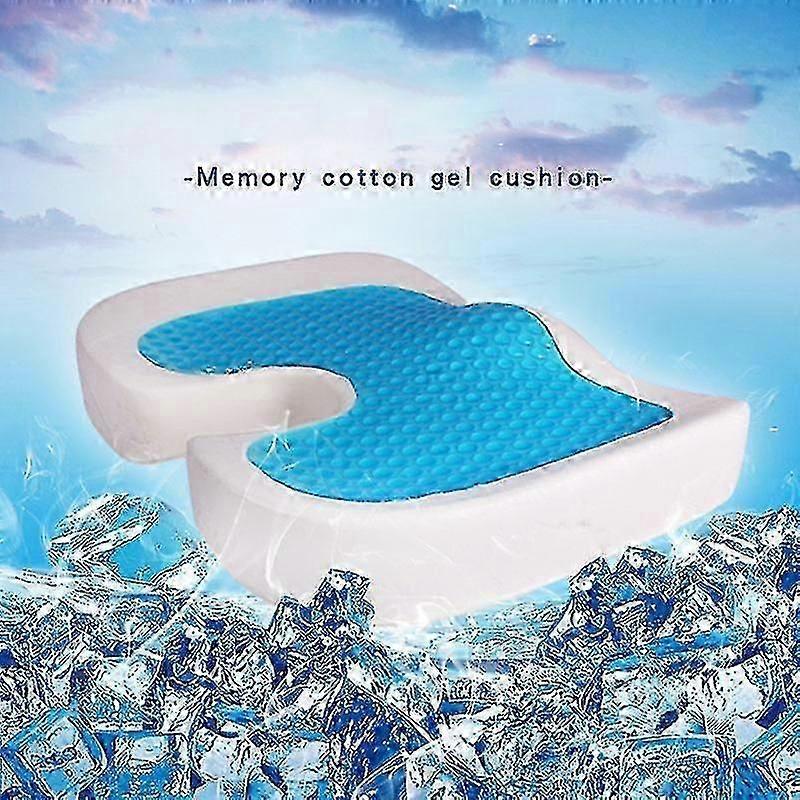 Memory Foam Gel Seat Cushion Non-Slip Back Pain Sciatica Relief Chair Cushions For Home Office Car A