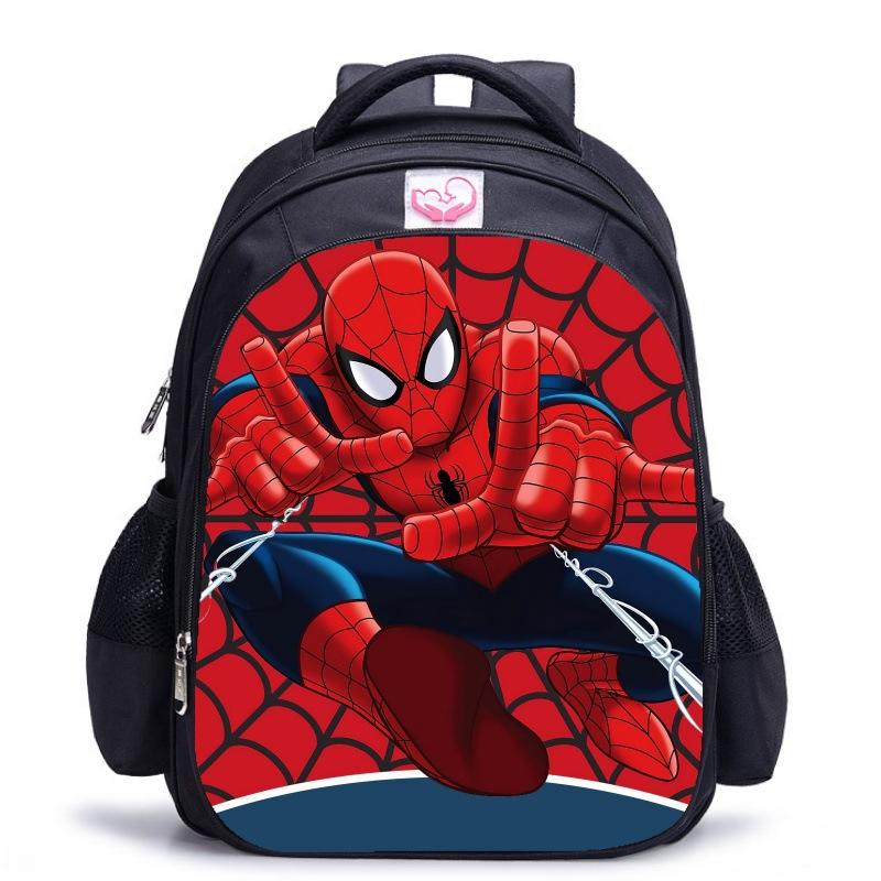 Children'S Shoulder Bag Web‑pattern Spider-Man Cartoon Printed School Bag