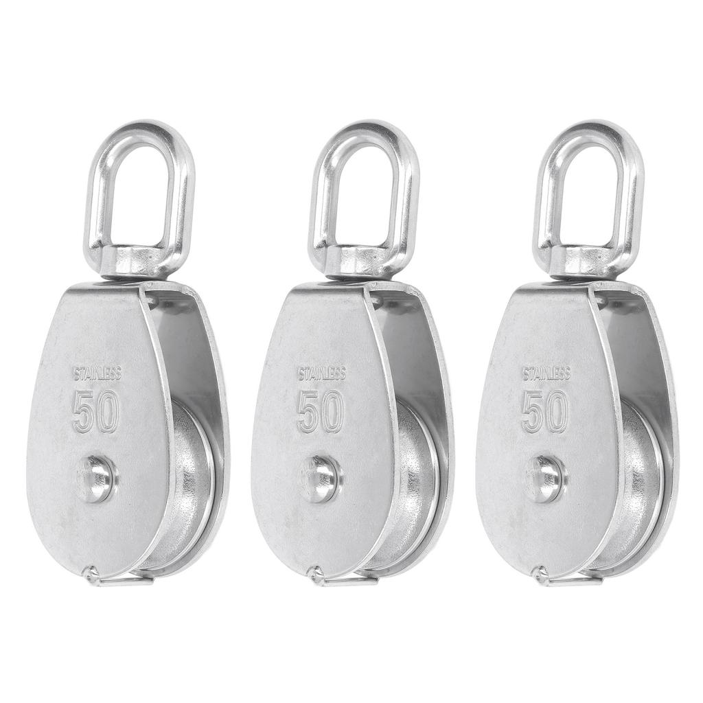 3 szt. Zestaw pojedynczych bloków linowych 400 kg Łożysko Stal nierdzewna Rolka linowa do podnoszenia Pokład łodzi Holowanie