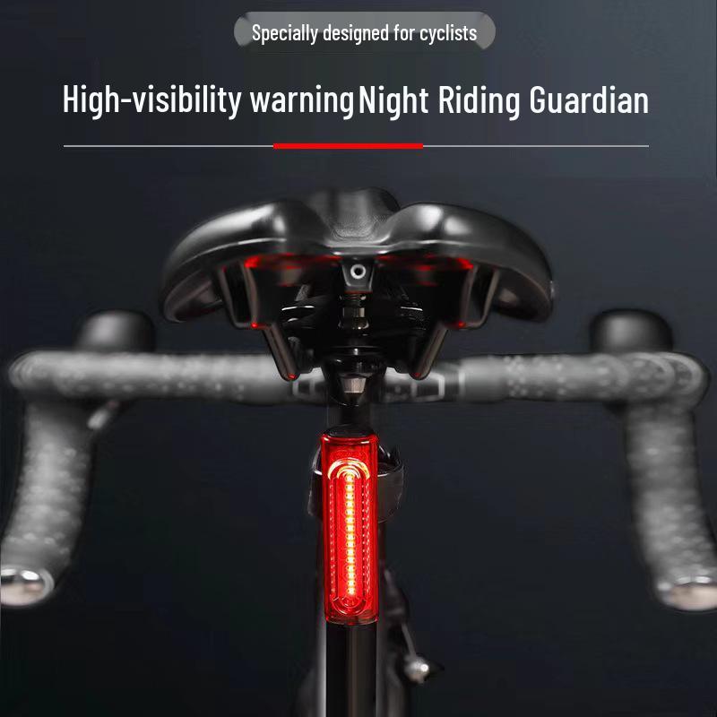 Bicycle USB Rechargeable Tail Light - Long Battery Life, Night Riding Brake Alert for Road Bikes