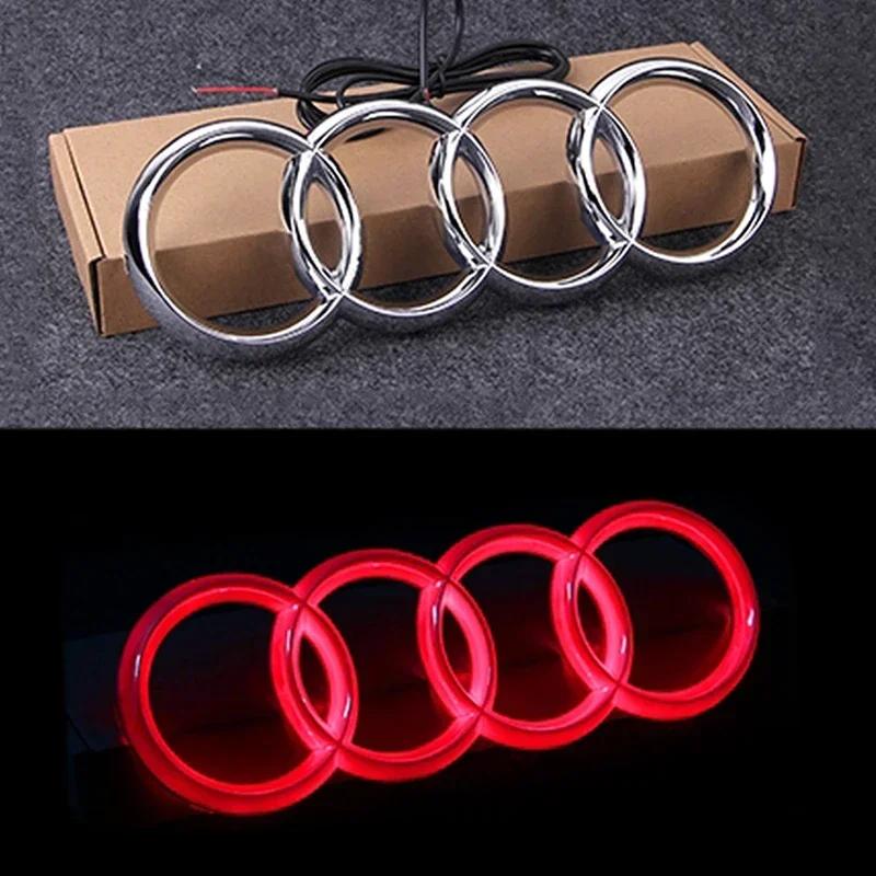 For Audi S5 Static Light Car Front Grille LED Emblem Decor for Audi A4 A5 Q5 RS5 A4L A3 8p Q3 A8 Decals Badge Sticker Exterior Accessories