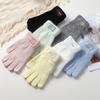 Women's Winter Warm Plush Knitted Fingerless Touchscreen Gloves in Candy Colors