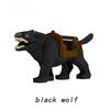 1pcs Medieval Knight light gray Wolf Widen the seat Animal Decorative Toy Moc Building Block