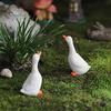 Realistic Goose Sculptures Ornament, Miniature Resin Figurine, Garden Statue Statues for Outdoor Micro Landscape Bonsai Patio Decor Decorative