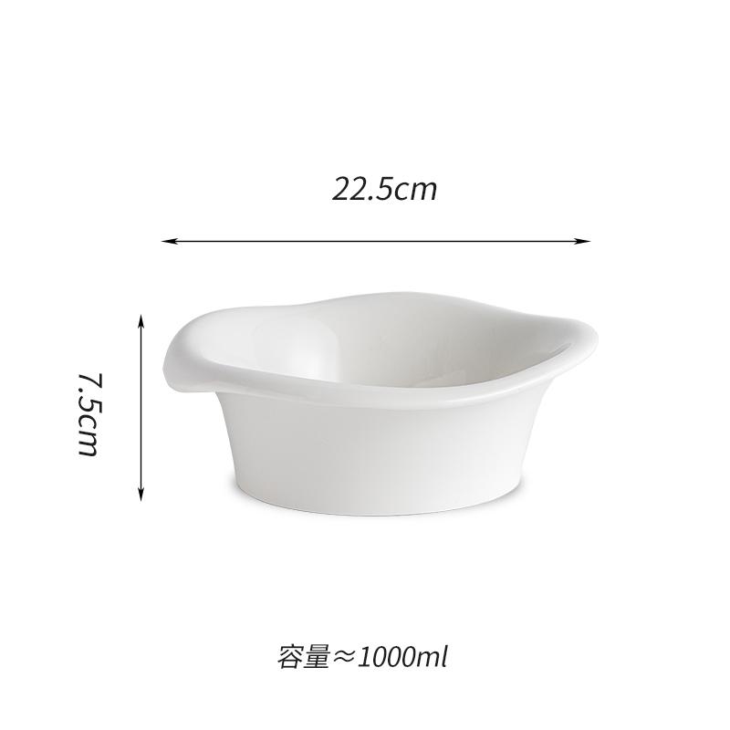 Solid Color Irregular Edge Ceramic Bowl Soup Bowl Salad Bowl Snack Fruit Bowls Noodle Bowls Restaurant Specialty Tableware