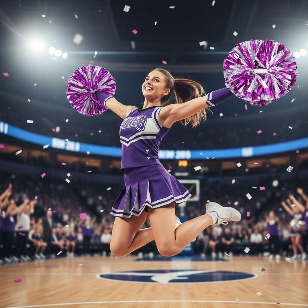 Multicolors Cheerleader Pom Poms 30cm*37cm Cheerleading Ball  Cheerleading Events