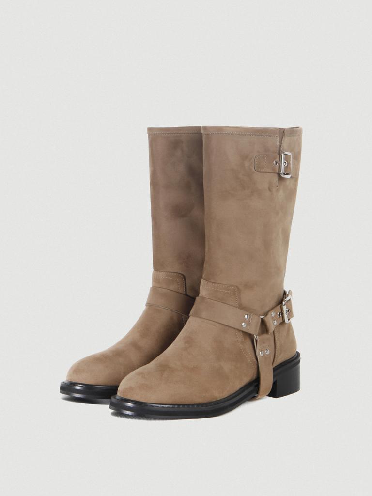 Komorebi Museum 2 Colors_Handmade 90S Biker Mid-Calf Boots Suede Ver. | Km118-S