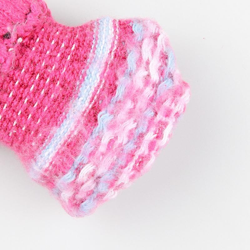 Winter Adult Women's Cold-proof and Warm Gloves Cycling Plush Wool Knitted Full-finger Jacquard Stall Supply