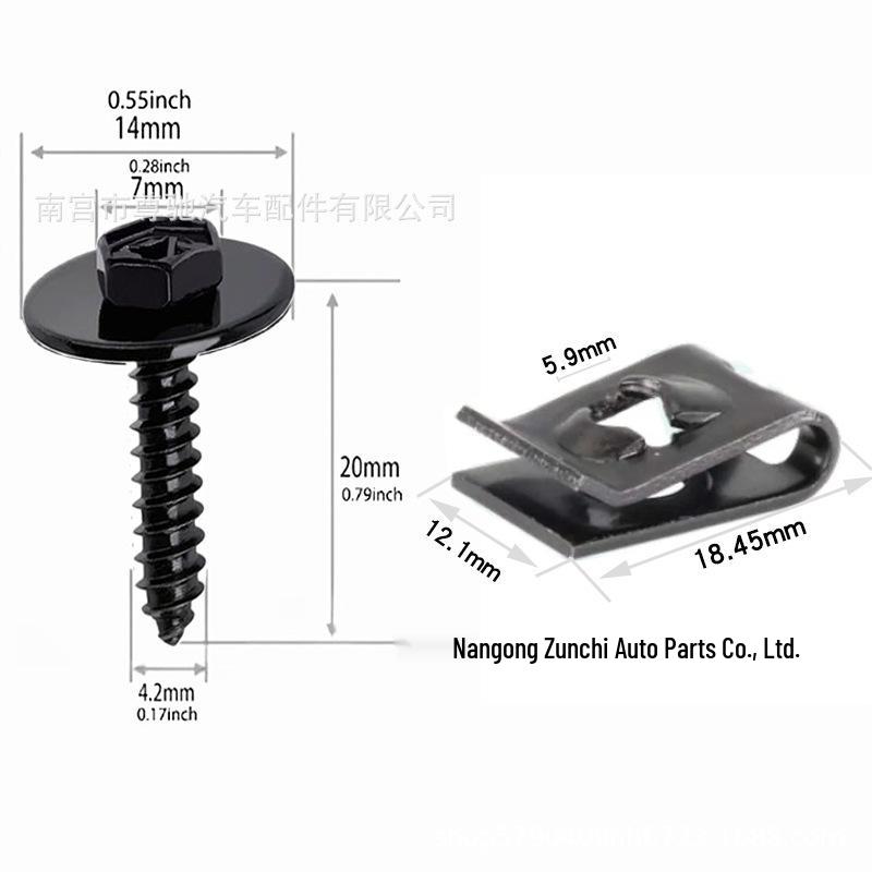 M6 Car Body Clip Nut & Bolt Kit for Bumper & Fender Fastening