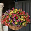 Künstliche Blumen Hängekorb Kunstblumen mit Eukalyptusblättern Hängepflanzer Enthält Blumen für Frühling Sommer Veranda Garten Terrasse