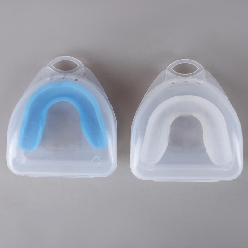 Food Grade Silicone Tooth Brace with Plastic Case Box Sport Mouth Guard Sports Boxing Braces