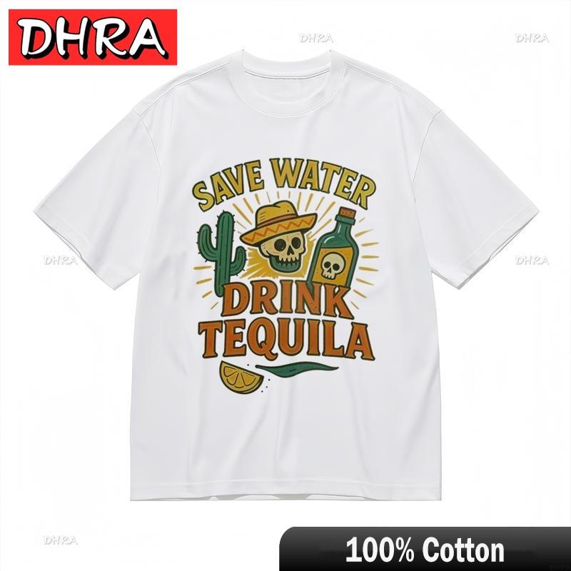 Womens Breathable Comfy Classic TShirt Skull Cactus and Tequila Graphic Tee Retro Funny Customized Graphic TShirts for Unisex S