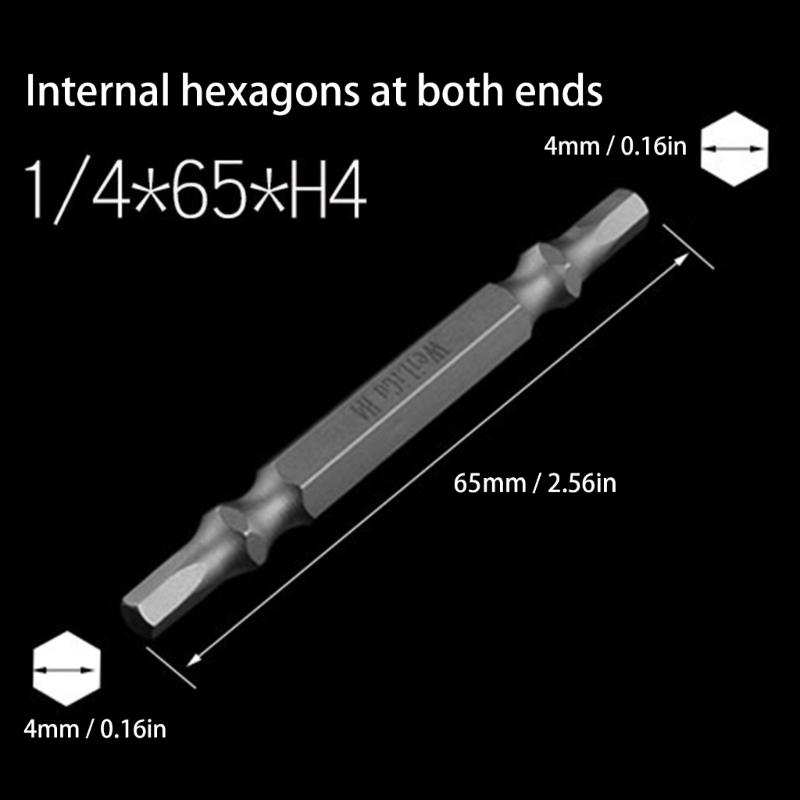 6pcs Double Headed Magnetic Hex Driver Bits Alloy Steel Magnetic Hex Bits For Long Lasting Performances And Efficiency