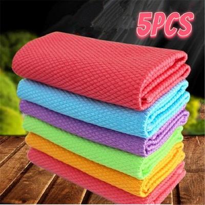 1/5 ks 30 * 40 cm mikrovláknová čistiaca utierka vstrebateľná sklenená kuchynská utierka na čistenie utierky na stôl na utierky na umývanie okien handra na uteráky