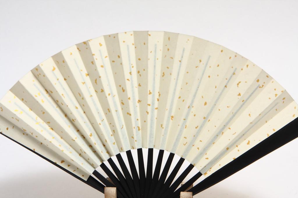 Hasegawa Kyoto Decorative Fan with Black-Dyed Ribs and Stand, Boxed (Cherry Blossom Design, 5-inch)