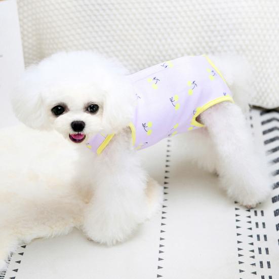 Yousheng Pet Surgery Recovery Suit Cute Pattern Prevent Bite/Lick Milk Fiber Fabric Thicken Pet Dog Cat Neutering Suit for Home